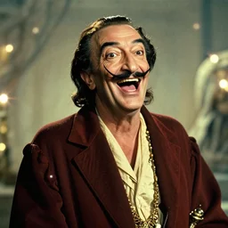 laughing salvador dali in the role of emperor | prometheus movie by ridley scott with cinematogrophy of christopher doyle and art direction by hans giger, anamorphic bokeh and lens flares, 8 k, higly detailed masterpiece