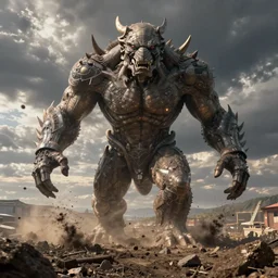 Giant coming out of the ground, hyperdetailed, artstation, cgsociety