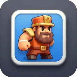 mobile app icon of gigachad, clash of clans style