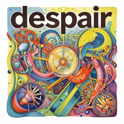 ( ( ( ( despair ) ) ) ) by mœbius!!!!!!!!!!!!!!!!!!!!!!!!!!!, overdetailed art, colorful, artistic record jacket design