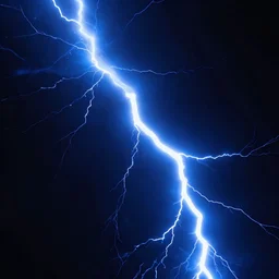 a ultra realistic blue lightning arc.