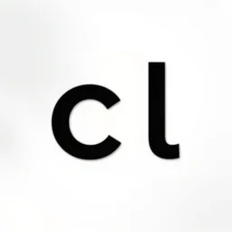 minimalistic logo with the two letters c and l : : black typography on white background
