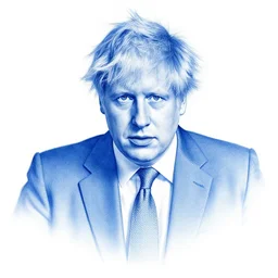 blueprint illustration of boris johnson