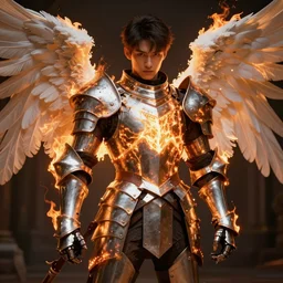 noire gritty character portrait, bright blazing armor male knight with burning!!!!! angel wings, ultra realistic, wide angle, intricate details, emerald artifacts, sharp focus, highly detailed by peter mohrbacher, hajime sorayama, wayne barlowe, boris vallejo, aaron horkey, gaston bussiere, craig mullins
