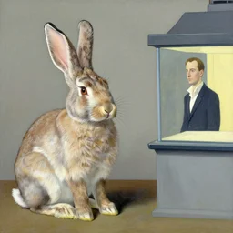 grimes as a rabbit, norman rockwell, edward hopper