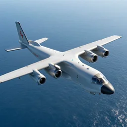 an AC-130 flying over the sea, 3d render, octane, ray tracing, high detail, photorealistic,  8k