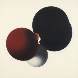 3 d balls painting with minimal graphic shaders by dan mcpharlin, aaron douglas inspired by yukio - e