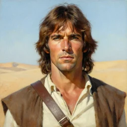 portrait of john carter, barsoom, painting by ralph mcquarrie