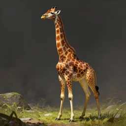 full - body portrait of a giraffe samurai wielding a katana, fantasy rpg portrait, super - resolution, digital painting, porcelain, cinematic, hdr, vivid colors, 8 k detail post processing, hyperrealistic, octane render