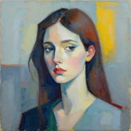 an artistic abstract painting of a woman with borderline personality disorder, midjourney, by greg rutkowski, artstation