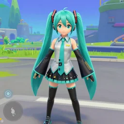 hatsune miku in fortnite, in - game screenshot
