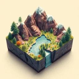 the nature is being printed in color, isometric illustration, 3 d, in the style of gret rutkowski, amazing detail