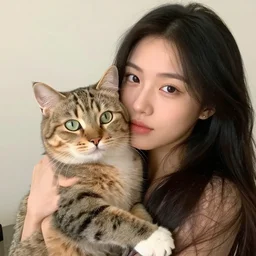 a hybrid of a cat and a woman