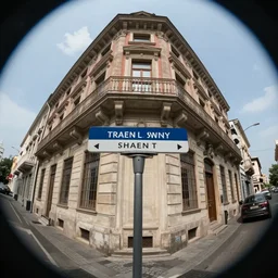 street view, old!!!!!!, trending on artstation, fisheye!!! lens