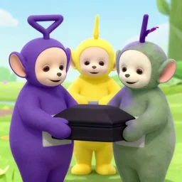 teletubbies holding a funeral