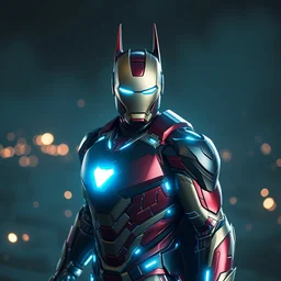 ironman batman hybrid, octane render, hyper detailed, ray tracing, 8 k