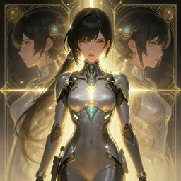 symmetry!! portrait of tzuyu, sci - fi, tech wear, glowing lights!! intricate, elegant, highly detailed, digital painting, artstation, concept art, smooth, sharp focus, illustration, art by artgerm and greg rutkowski and alphonse mucha