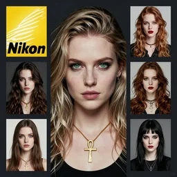a vibrant professional studio portrait photography of a young, pale, goth, attractive, friendly, casual, delightful, intricate, gorgeous, female, piercing green eyes, wears a gold ankh necklace, femme fatale, nouveau, curated collection, annie leibovitz, nikon, award winning, breathtaking, groundbreaking, superb, outstanding, lensculture portrait awards, photoshopped, dramatic lighting, 8 k, hi res