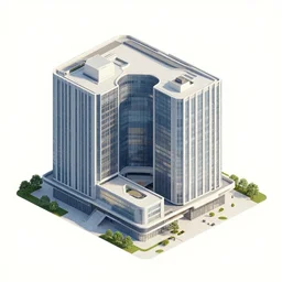 A beautifully built modern building, architecture photography, aesthetic, beautiful, isometric