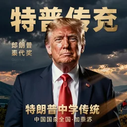 chinese propaganda poster of Donald Trump