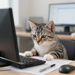 Stressed out Kittens at the office working on spreadsheets, 200mm, canon, f/22