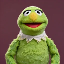 A Photograph of Alien but in the style of the muppets