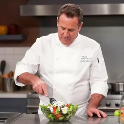 Cook Chief Kevin O'Leary cooking a greek salad, in Shark Tank (2016)