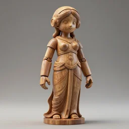 octane render ultra photorealistic hyper detailedvery very cute wooden mystical statue robot roman godess natural cgsociety contemporary art gallery neotokyo alphonse mucha