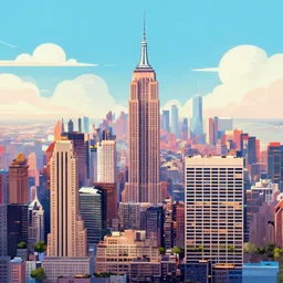 beautiful new york city skyline, illustration by anne stokes, colorful, matte painting 3 - d 4 kcreative design 8 k digital art