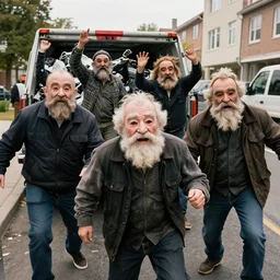 found photo of trash humpers wearing old person masks going wild