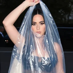 katy perry wearing a plastic bag