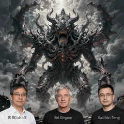 massive eldritch minion in the sky, grand, dark, horrifying, end of the world, trending on artstation, by Huang Guangjian and Gil Elvgren and Sachin Teng