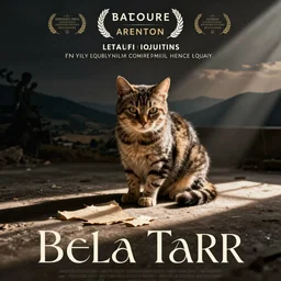 poster for a Bela Tarr film about a cat