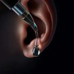 ear drops falling into the ear canal - n 6