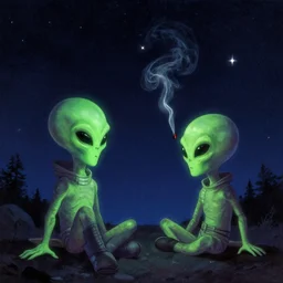 alien smoking splitzy seeing the same star as us