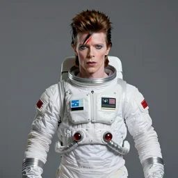 david bowie as a folk art style spaceman. fine detail.