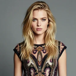 photograph by steve mccurry of blonde female in her twenties wearing designer top