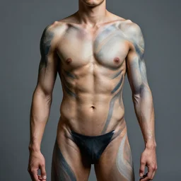 stylized bodypaint by stephen gammell, photography. very detailed human form.