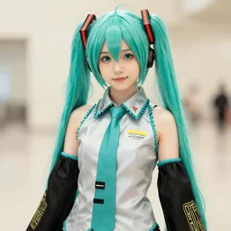 hatsune miku as a real girl, high quality, very detailed, anatomically correct, photograph, canon mark ii