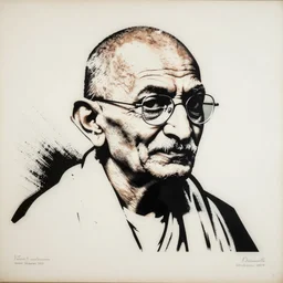 individual ghandi silk screen portrait banksy style