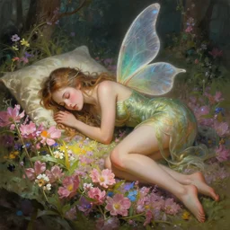 fairy woman waking up in a flower, art by artgerm and greg rutkowski and magali villeneuve, d & d, fantasy, highly detailed, digital painting, trending on artstation, concept art, sharp focus, illustration