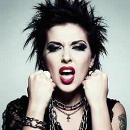 album art, punk, women bites chains, lipstick