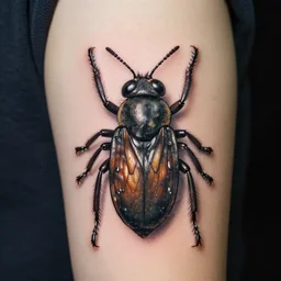 a hyperrealistic insect tattoo, hyperrealistic, 3d, highly detailed