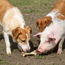 dogs eat bones and pigs eat cabbages