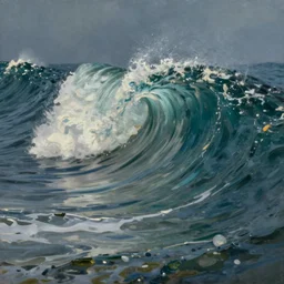 a wave, cinematic lighting, beautiful composition, detailed oil painting, hyperrealistic, 8k