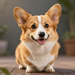 cute corgi lab mix, hyper realism, cinematic, volumetric lighting, intricate complexity, extremely detailed,