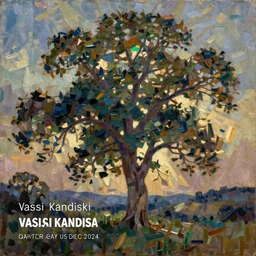 oil painting of a tree by vasili kandinski