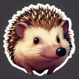 a close up of a hedgehog's head logo, a digital painting by grillo demo, cgsociety, pop surrealism, 2 d game art, behance hd, speedpainting