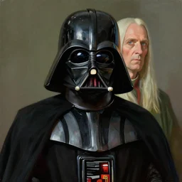 a portrait of a half darth vader half voldemort hybrid, character illustration by norman rockwell, concept art, featured on arstation, realistic, cinematic lighting.