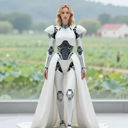 un dia de paz! christina hendricks in futuristic mech dress by iris van herpen, arte koto no ha no niwa, makoto shinkai, moebius, milo manara, hugo pratt, french comic art, semi - realistic anime, portrait, beautiful face, symmetrical face, trending on pixiv, detailed, clean lines, sharp lines, crisp lines, award winning illustration, masterpiece, 4 k